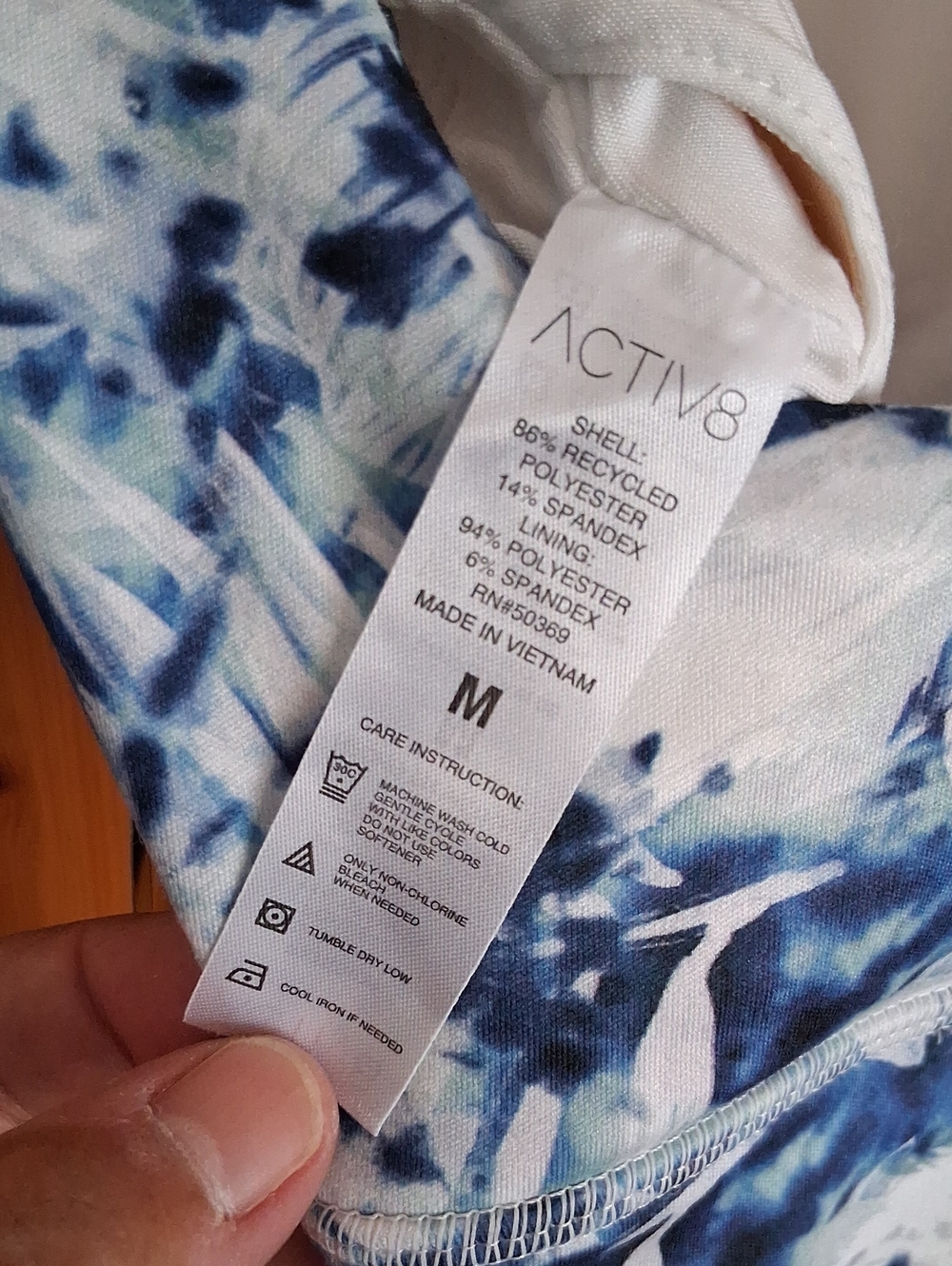New Activ8 White Blue Stretch Performance Yoga Workout Sports Bra Size M - Picture 5 of 7